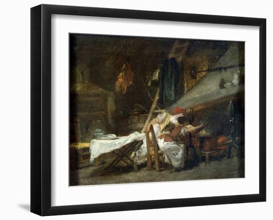 At the Stove, 18th or Early 19th Century-Jean-Honore Fragonard-Framed Giclee Print
