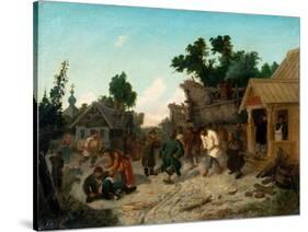 At the Tavern, 1886-Leonid Ivanovich Solomatkin-Stretched Canvas
