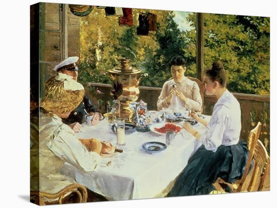 At the Tea-Table, 1888-Konstantin A. Korovin-Stretched Canvas