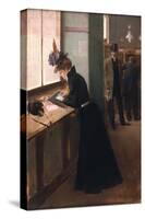 At the Telegraph-Jean Béraud-Stretched Canvas