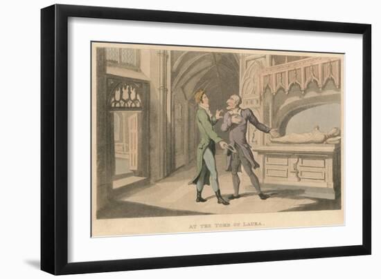 'At the Tomb of Laura', 1821-Thomas Rowlandson-Framed Giclee Print