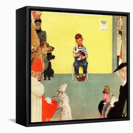 "At the Vets", March 29,1952-Norman Rockwell-Framed Stretched Canvas