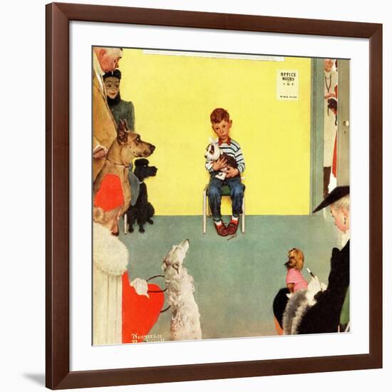 "At the Vets", March 29,1952-Norman Rockwell-Framed Giclee Print