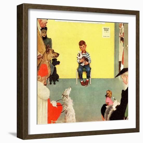 "At the Vets", March 29,1952-Norman Rockwell-Framed Giclee Print