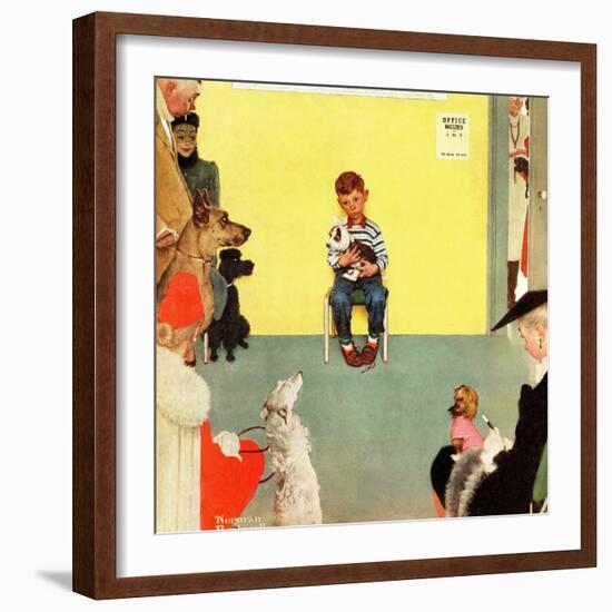 "At the Vets", March 29,1952-Norman Rockwell-Framed Giclee Print