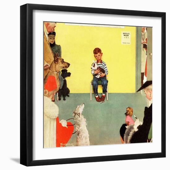 "At the Vets", March 29,1952-Norman Rockwell-Framed Giclee Print