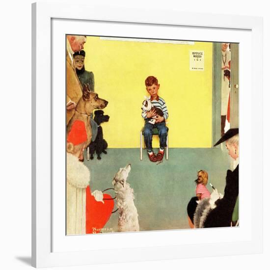 "At the Vets", March 29,1952-Norman Rockwell-Framed Giclee Print