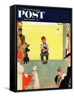 "At the Vets" Saturday Evening Post Cover, March 29,1952-Norman Rockwell-Framed Stretched Canvas