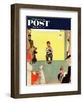 "At the Vets" Saturday Evening Post Cover, March 29,1952-Norman Rockwell-Framed Premium Giclee Print