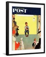 "At the Vets" Saturday Evening Post Cover, March 29,1952-Norman Rockwell-Framed Giclee Print