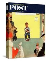 "At the Vets" Saturday Evening Post Cover, March 29,1952-Norman Rockwell-Stretched Canvas