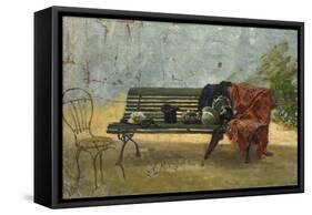 At the Villa-Filippo Palizzi-Framed Stretched Canvas