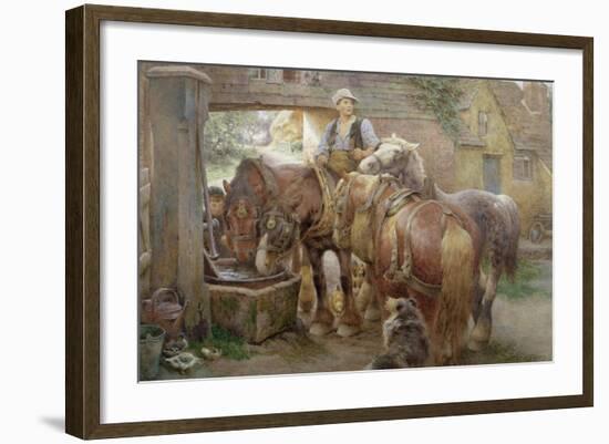 At the Village Pump-Charles James Adams-Framed Giclee Print