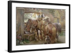 At the Village Pump-Charles James Adams-Framed Giclee Print