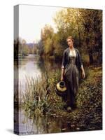 At the Water's Edge-Daniel Ridgway Knight-Stretched Canvas