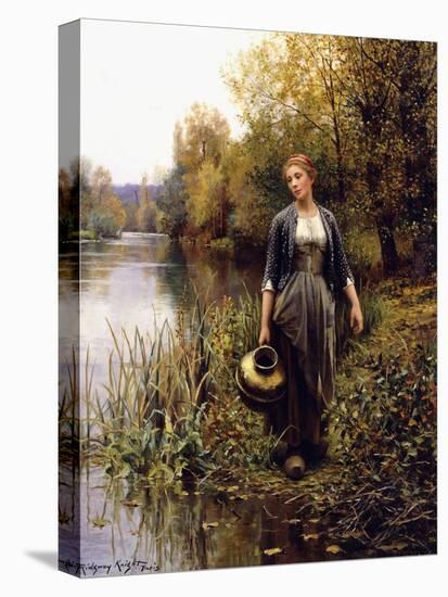 At the Water's Edge-Daniel Ridgway Knight-Stretched Canvas