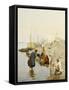 At the Waters Edge-Charles Wilda-Framed Stretched Canvas