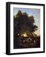 At the Well, 19th Century-Ludwig Richter-Framed Giclee Print