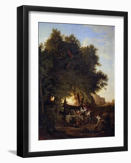 At the Well, 19th Century-Ludwig Richter-Framed Giclee Print