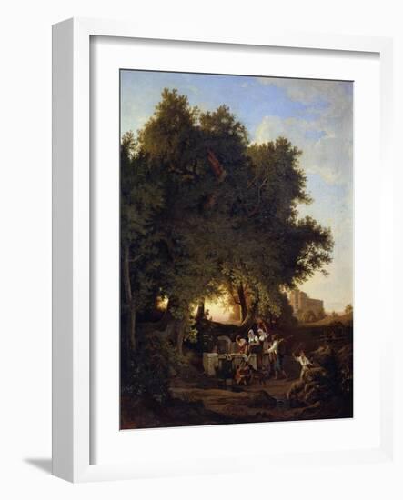 At the Well, 19th Century-Ludwig Richter-Framed Giclee Print