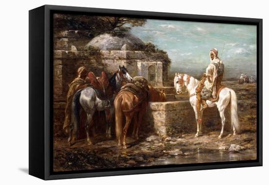 At the Well, 19th Century-Adolf Schreyer-Framed Stretched Canvas