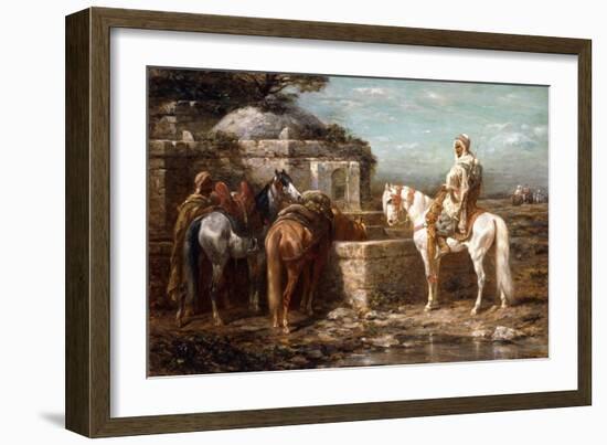 At the Well, 19th Century-Adolf Schreyer-Framed Giclee Print