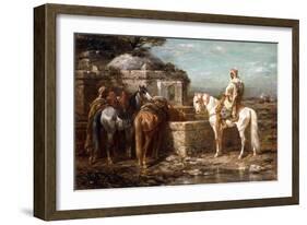 At the Well, 19th Century-Adolf Schreyer-Framed Giclee Print