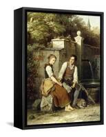 At the Well-Johann Georg Meyer von Bremen-Framed Stretched Canvas