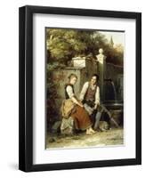 At the Well-Johann Georg Meyer von Bremen-Framed Giclee Print