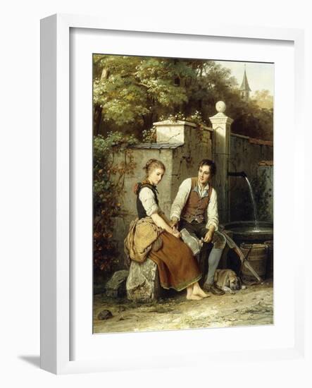 At the Well-Johann Georg Meyer von Bremen-Framed Giclee Print