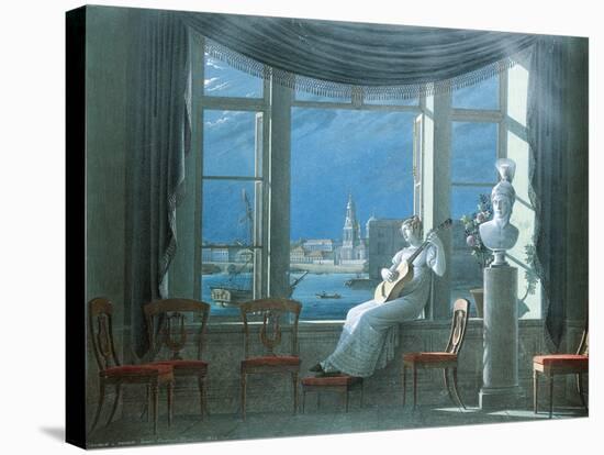 At the Window on a Moonlit Night, 1822-G. Koch-Stretched Canvas