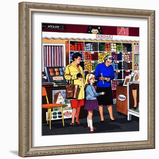 At the Wool Shop-null-Framed Giclee Print