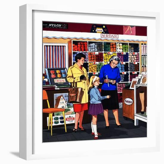 At the Wool Shop-null-Framed Giclee Print