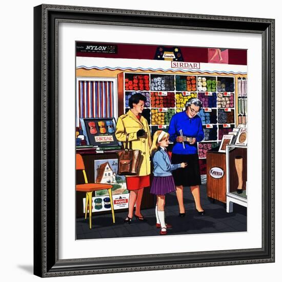 At the Wool Shop-null-Framed Giclee Print