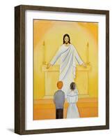 At their First Holy Communion Children Meet Jesus in the Holy Eucharist, 2006-Elizabeth Wang-Framed Giclee Print