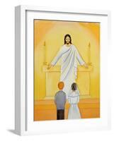 At their First Holy Communion Children Meet Jesus in the Holy Eucharist, 2006-Elizabeth Wang-Framed Giclee Print