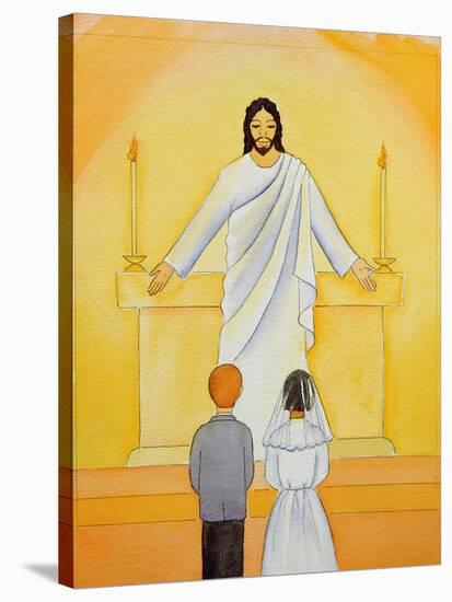 At their First Holy Communion Children Meet Jesus in the Holy Eucharist, 2006-Elizabeth Wang-Stretched Canvas