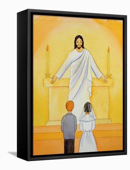 At their First Holy Communion Children Meet Jesus in the Holy Eucharist, 2006-Elizabeth Wang-Framed Stretched Canvas