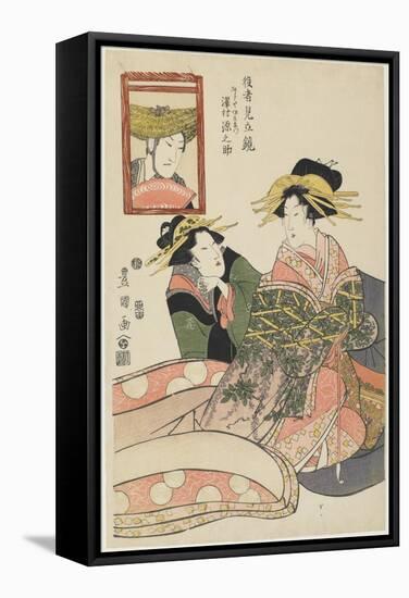 At Tomogaoka Shrine in Fukagawa, Mid 19th Century-Utagawa Toyokuni-Framed Stretched Canvas