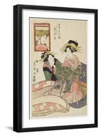 At Tomogaoka Shrine in Fukagawa, Mid 19th Century-Utagawa Toyokuni-Framed Giclee Print