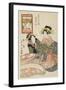 At Tomogaoka Shrine in Fukagawa, Mid 19th Century-Utagawa Toyokuni-Framed Giclee Print