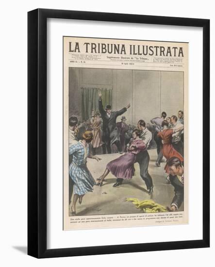 At Torino Police Call a Halt to a Dance Marathon Described as Una Stolta Gara-Vittorio Pisani-Framed Art Print