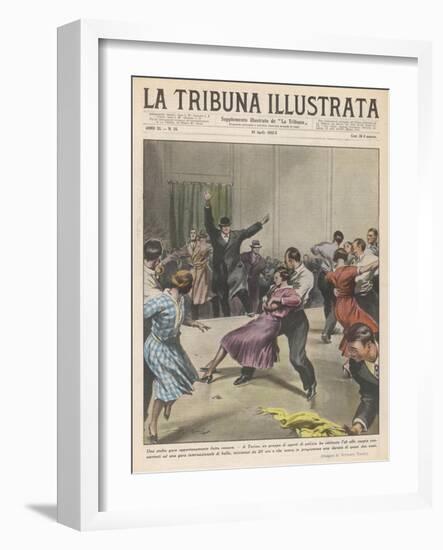 At Torino Police Call a Halt to a Dance Marathon Described as Una Stolta Gara-Vittorio Pisani-Framed Art Print