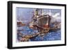At V-Beach, Cape Helles, The Converted Steamer River Clyde Lands British Troops-null-Framed Photographic Print