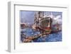 At V-Beach, Cape Helles, The Converted Steamer River Clyde Lands British Troops-null-Framed Photographic Print