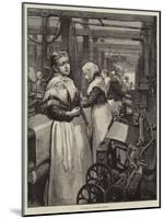 At Work in a Woollen Factory-Alfred Edward Emslie-Mounted Giclee Print