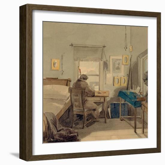 At Work. in the Pavel Nashchokin House, 1824-Pyotr Fyodorovich Sokolov-Framed Giclee Print