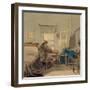 At Work. in the Pavel Nashchokin House, 1824-Pyotr Fyodorovich Sokolov-Framed Giclee Print