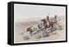 At Work on the Big Dry Montana-Charles Marion Russell-Framed Stretched Canvas