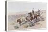 At Work on the Big Dry Montana-Charles Marion Russell-Stretched Canvas